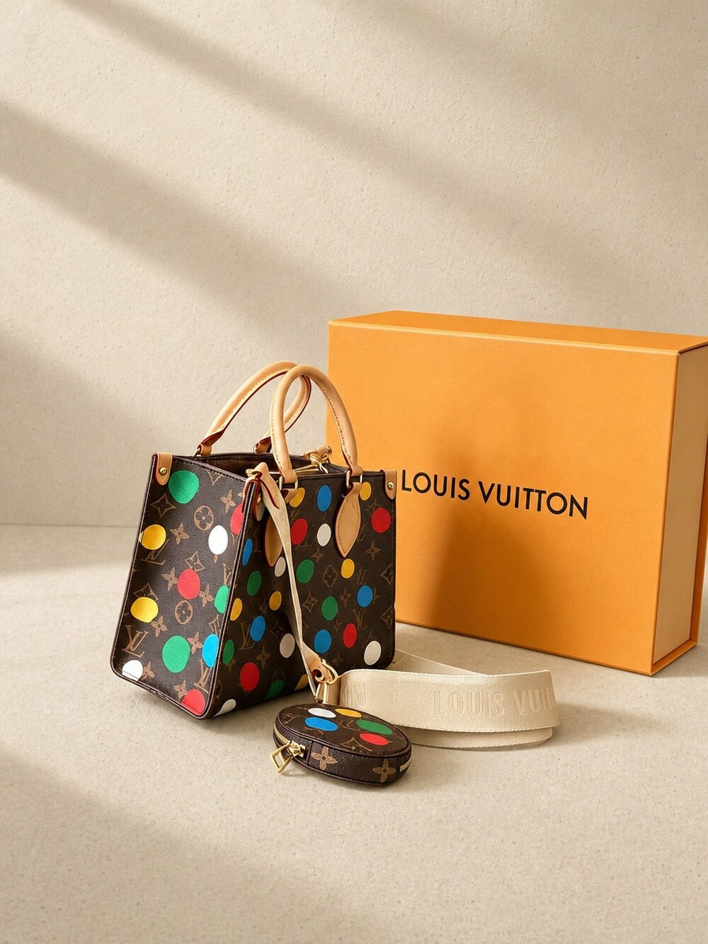 Louis Vuitton Paint Dots Monogram Canvas Tote Bag - Picture 3 of 6